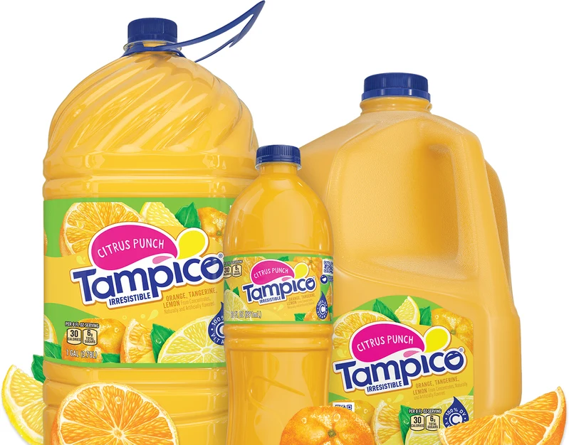 Jugo Tampico — presentaciones Citrus Punch 500 ml, Citrus Punch 1 L, Citrus Punch 1.5 L, Citrus Punch 2 L, Cero Azúcar 2 L, Citrus Punch 4 L